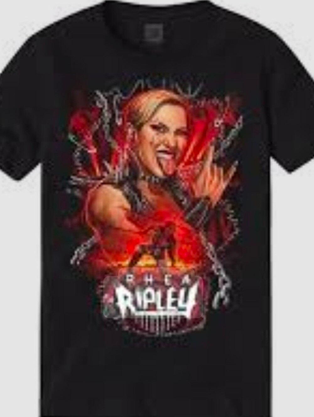 WWE Rhea Ripley "Chains" Graphic T-Shirt Black Size Large